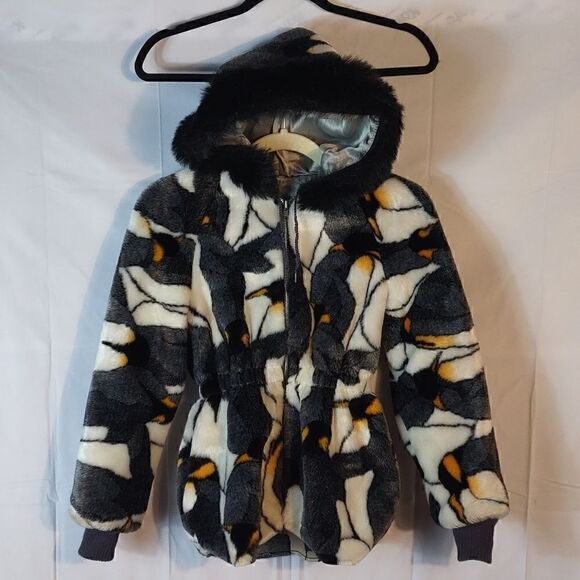 Vtg. Cold Escape "Penguin" Faux Fur Girl's Jacket - Picture 1 of 10